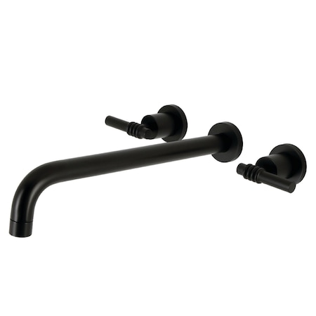 Kingston Brass KS8040ML Wall Mount Tub Faucet, Matte Black KS8040ML